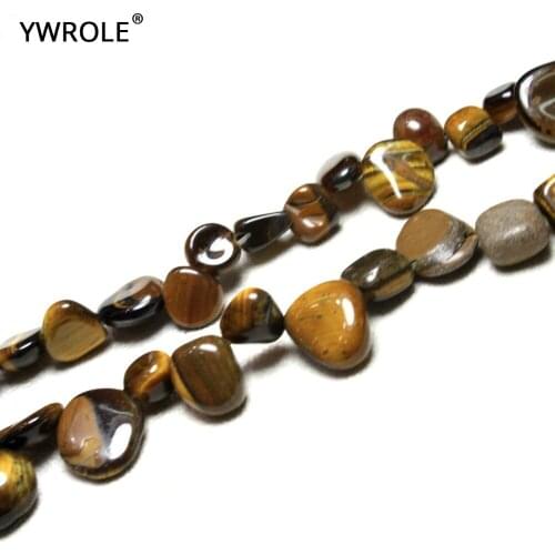 6-11 mm Wholesale Irregular Shape Natural Tiger Stone Side Hole Beads For Jewelry Making Strand 15'' DIY Necklace Bracelet