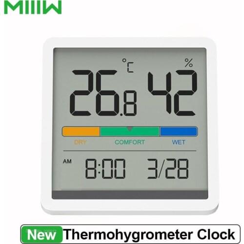 YOUPIN MIIIW Electronic Thermometer Hygrometer Clock Home Indoor High-precision 3.34inch LCD Screen Baby Room Thermohygrometer