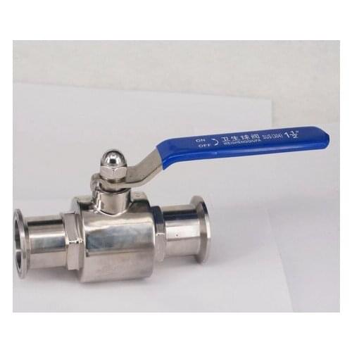 2-1/2" 63mm 304 Stainless Steel Sanitary Ball Valve 1.5" Tri Clamp Ferrule Type For Homebrew Diary Product