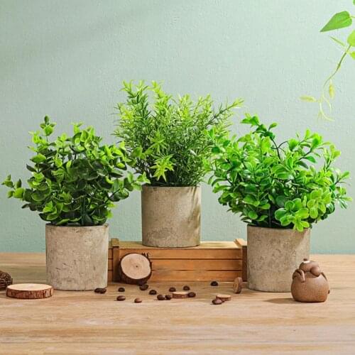 1 Set Artificial Potted Plant Beautiful Eco-friendly PVC Desktop Decor Simulation Potted Plant for Balcony