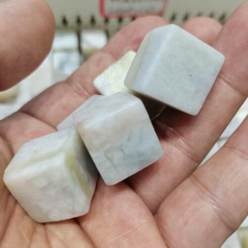 6pcs Mini Natural Square Tumbled Stone Rose Quartz Cube Clear Crystal Healing Reiki Mineral Aquarium Decoration Collection 20mm