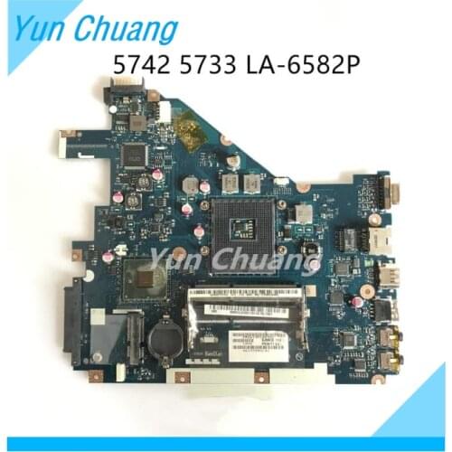 LA-6582P For Acer aspire 5742G 5733 5742Z 5733Z 5742 Laptop Motherboard MBRJY02002 PEW71 LA-6582P HM55 UMA DDR3 100% tested