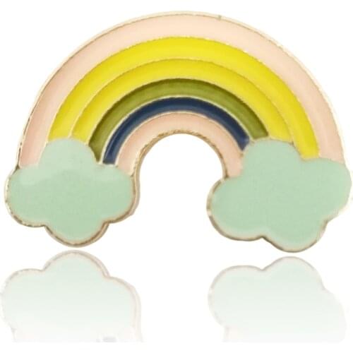 Fashion Rainbow Enamel Pin Cute Cartoon Brooches Jewelry Badges Lapel Pins For Backpacks Coat Scarf Buckle