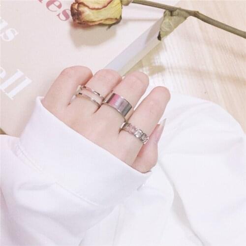 Hollow Out Resizable Rings Set For Women Hairbands Wedding Jewelry Hip-hop Rock Metal Round 2020 New Geometric Christmas Gift