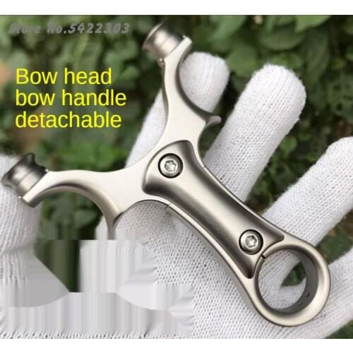 Powerful Titanium Alloy Slingshot Flat Rubber Band Slingshot Outdoor Hunting Heavy-duty Large Slingshot For Shooting And Ball