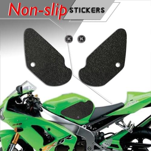 Motorcycle tank grip fuel tank traction pad side knee grip friction protector sticker for KAWASAKI 03-04 NINJA ZX-6R 636