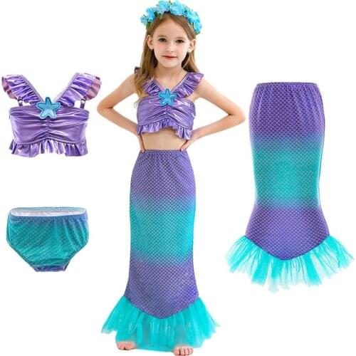 3-10 Years Baby Girl Mermaid Dress Girl Ariel Dress Kids Princess Dress Children Princess Party Halloween Costume
