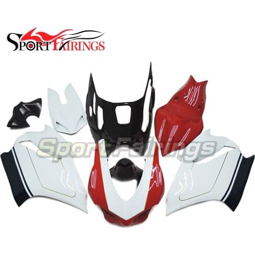 Full Fairings For Ducati 899 1199 12 13 2012 2013 Complete Motorcycle Fairing Kit Frames Cowling Racing Fiberglass White Red