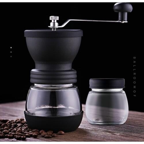Portable Manual Coffee Machine Grinder Mill Hand Crank Coffee Bean Grinder with Jar Household Crusher Coffee Bean Grinders Tools
