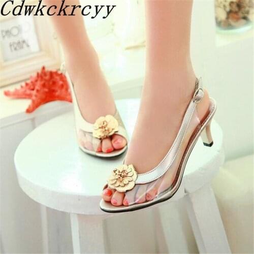 Summer New pattern fashion Simplicity temperament Fish mouth High-heeled Women sandals Golden silvery black Women sandals 34-46