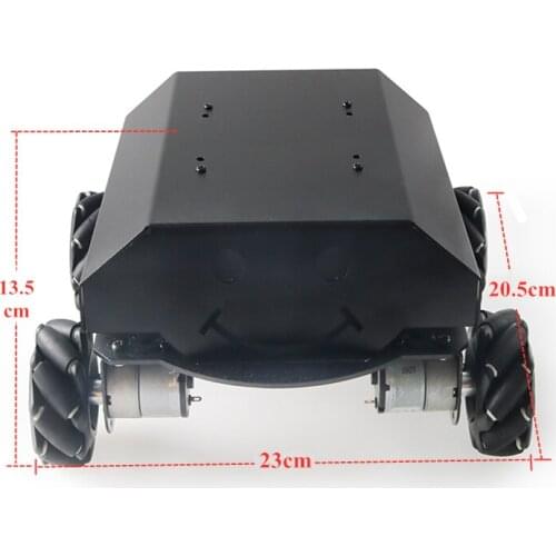 SZDOIT MC807 2-layer Black Panel Smart Robot Chassis Car with 65mm Mecanum Wheel and 4pcs DC Motors DIY RC Smart Metal Chassis