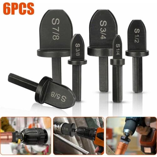 6pcs Pipe Expander Tube Install Repair Tool Round Handle 3/4inch (19mm) Suitable For Standardized Hard Copper And Soft Copper