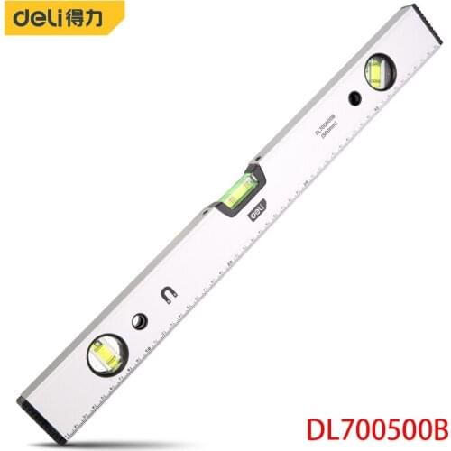 Deli DL700500B Level Ruler Spirit Level Aluminum Alloy Material Ruler Length: 500mm Three In One Measurement Strong Magnetic