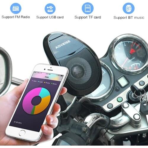 Motorcycle Audio Amplifier U Disk Stereo FM Radio With Light Multifunction Scooter Professional MP3 Player Bluetooth Speaker