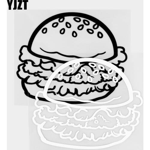 YJZT 14.5×11.8CM Interesting Hamburg Art Mural Vinyl Decal High Quality Car Sticker Body Decoration Black / Silver 20B-0421