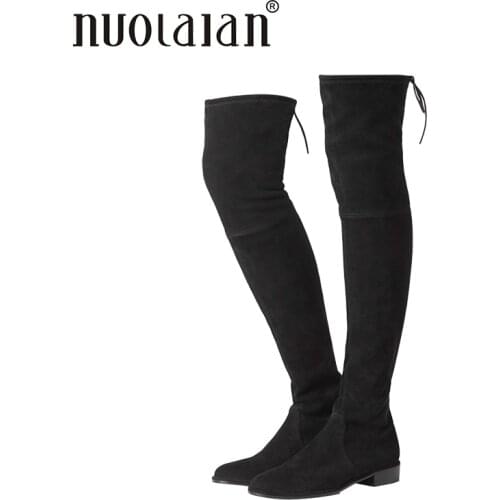 2018 women thigh high boots over the knee motorcycle boots winter and autumn woman shoes plus size 4-11 botas mujer femininas