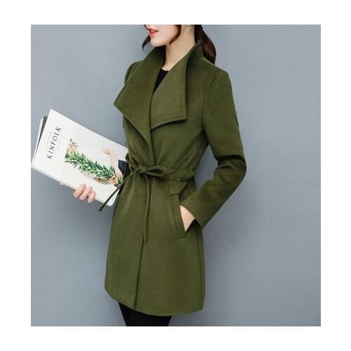 2019 autumn and winter new fashion in the long paragraph fashion temperament Slim thin woolen coat womens woolen coat TB180726