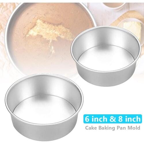 1/2Pcs 6/8 Inch Aluminum Alloy Non-stick Removable Bottom Fruit Tarts Pizza Cake Mold Baking Pan Kitchen Bakeware Tool