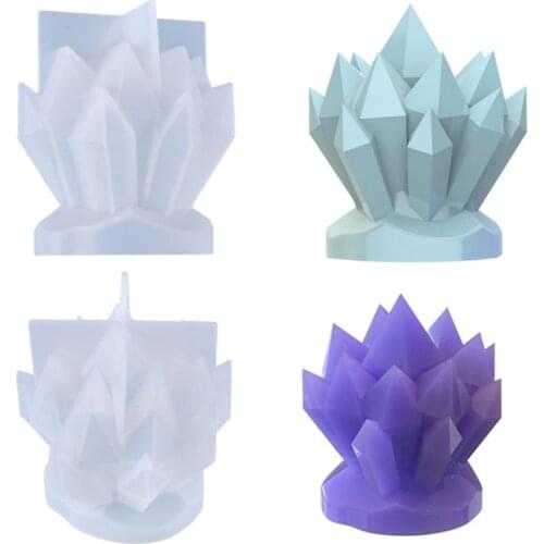 1PCS 3D Molds Iceberg Shape Flower Cluster Candle Silicone Mold European Style For Candle Making Ice Soap Resin Mould