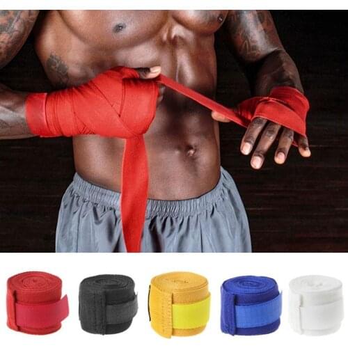 1PC 5CMx2.5M Boxing Hand Wraps Cotton Bandage Elastic Handwraps with Hand Wrist Support for Boxing Kickboxing Muay Thai MMA