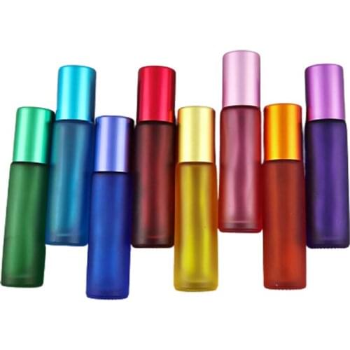 12 x 10ml Dull Polish Perfume Glass Bottle Roll-on Containers 10cc Empty Glass Roll- on Packaging