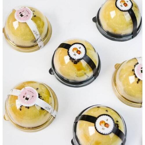 20 sheets / 80pcs marble powder rabbit long strips of egg yolk crisp seal stickers moon cake blister box decoration stickers