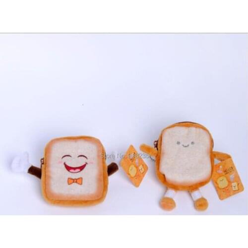 20/Lot Toast Bread 10CM Coin Bag Pendant Plush doll stuffed toy