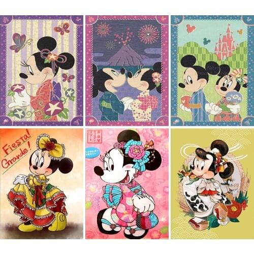 Diamond Painting Cartoon Kimono Mickey Minnie 5D DIY Full Square Round Embroidery Mosaic Set Cross Stitch Home Decor Art Gift