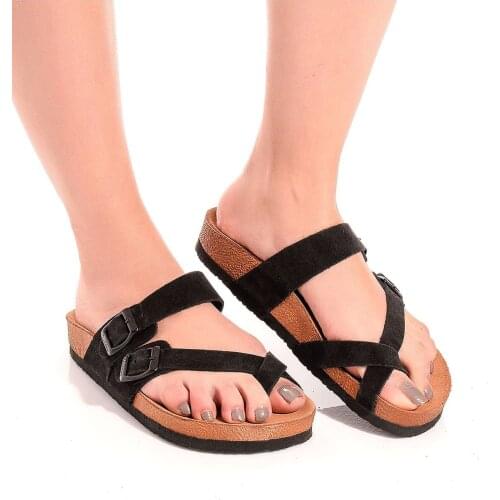 Moosefield Genuine Leather Black Women 'S Slippers