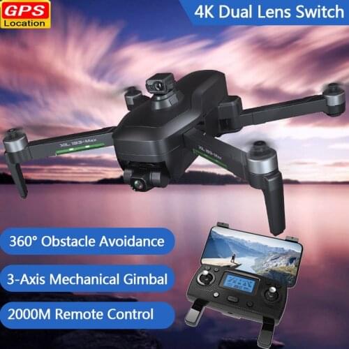 GPS Auto Follow 4K 3-Axis PTZ RC Drone Brushless Dual Lens Obstacle Avoidance 2000M 5G WiFi FPV 30Mins Endurance Quadcopter Toys