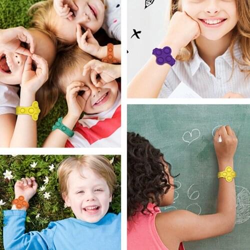 Popit Mini Dimples Sensory Fidget Toy Decompression Bracelet Decompression Game Silicone Bubble Wristband Decompression Game