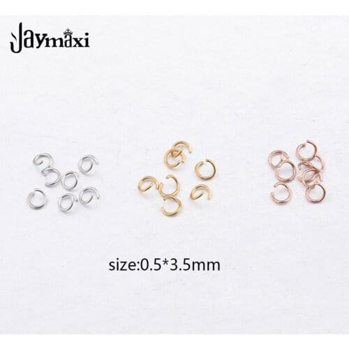Jaymaxi 0.5*3.5mm Jump Ring Stainless Steel Connector 3 Colors DIY Jewerly Material Wholesales 1000Pieces/lot