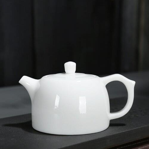 Ceramic Ivory Ceramic Whiteware Pure White High-Grade Ceramic Teapot Jade Porcelain Tea Making Pot