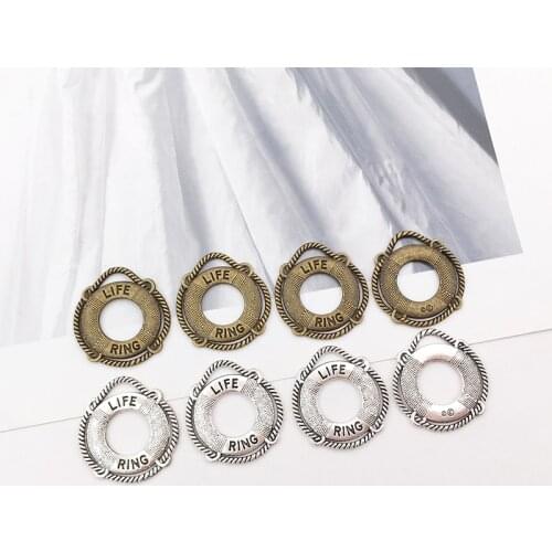 20Pcs Life Ring Charms Pendants 22mm x 24mm DIY Jewelry Making Alloy Findings Accessory For Necklaces Earrings