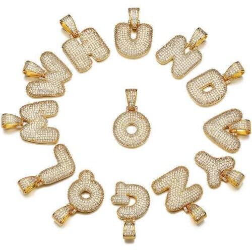 DOREMI Custom Name CZ 26 letters Necklace & Pendant With 5mm Tennis Chain Cubic Zircon Women Mens Hip hop Jewelry