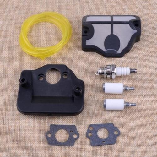 LETAOSK 7Pcs/SET Fuel line & Air Filter & Backing Plate & Carb Gasket Tube Up Kit 545057701 Fit for Poulan 2200 2500 2600 2750