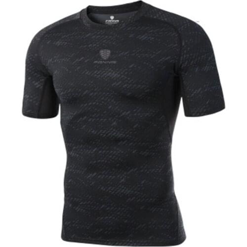 Summer Quick Dry Compression Sport Shirt Men Running Fitness Clothing T Shirt Tight Soccer Basketball Gym Polyester Sportswear