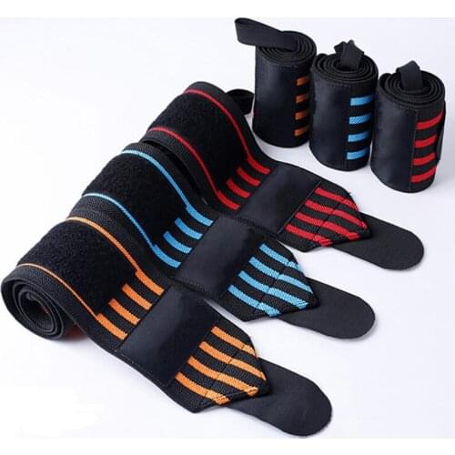HOT 1Pcs Gym Fitness Weightlifting Bracers Workout Gym Power Training Bracers Men Women Elastic Wrist Wraps Bandages Brace