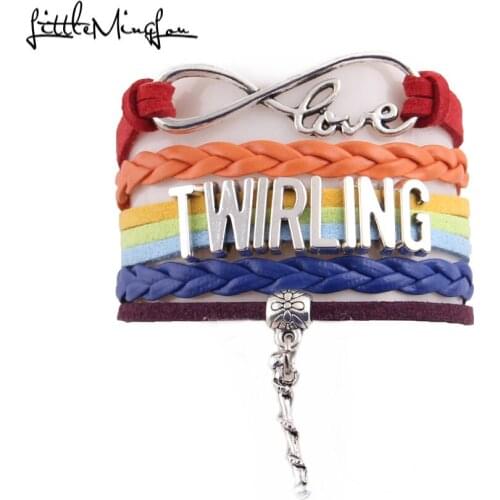 Little MingLou Infinity love Twirling Bracelet Marching Band Twirling Baton charm men Bracelets & Bangles for women jewelry