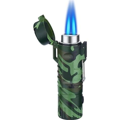 New Waterproof and Metal-sprayed Butane Turbo Lighters Waterproof and LED Lamps Outdoor Lighting Cigarette Accessories for 2020