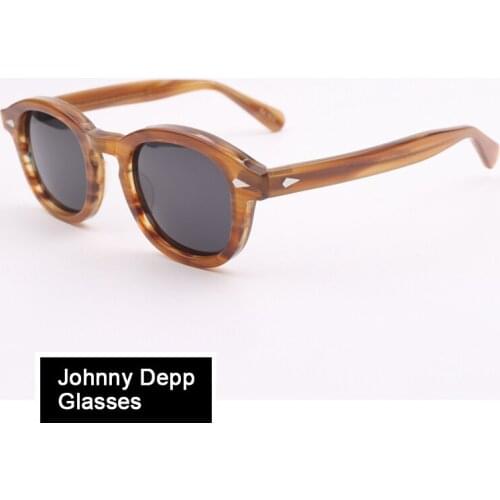 Fashion luxury Polarized Sunglasses Man Band Design Johnny Depp Eyeglasses Woman High Quality Vintage Acetate Glasses Frame