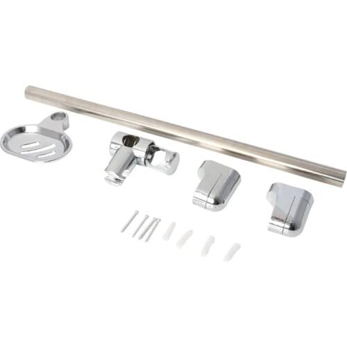 Stainless Steel Shower Base Wall Mounted Shower Head Holder Fixed Rod Wall Shower Arm Shower Head Extension Pipe