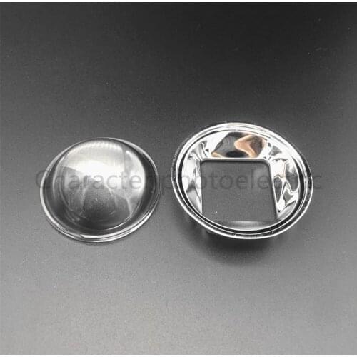 2 5 10pcs 60-80Degree 44mm Convex Optical Glass Led Lens +Led Lens Reflector for High power 20W 30W 50W 70W 100W High power led