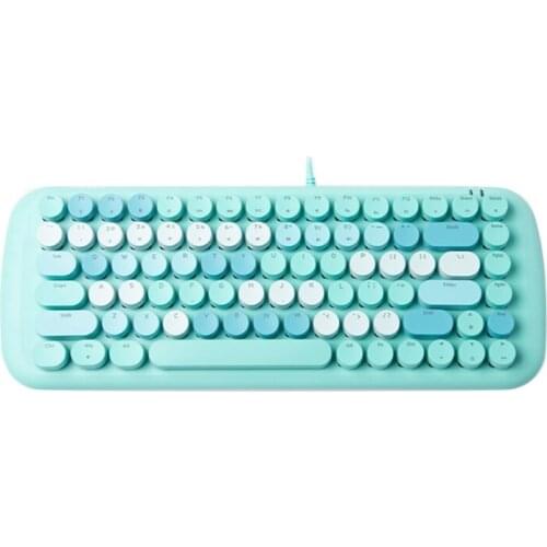 H7JF Wired Mechanical Keyboard 84 Keys Gaming Keyboard with Colorful Lights Fit for Home Office Computer