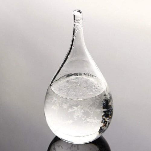 Crystal Weather Forecast Bottle with Wooden Base Weather Predictor Desktop Decoration RERI889