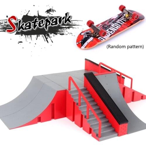 Finger Skate Park Kit Ramp Parts with 1 Finger Skateboard Mini Scooter Scene for Finger Skateboard Training Props