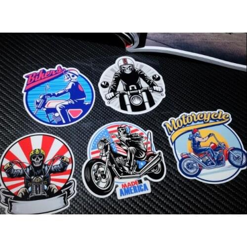 Reflective skull motorcyle sticker rider vinyl decals scooter motorbike retro racing stickers for ATV superbike dirt bike