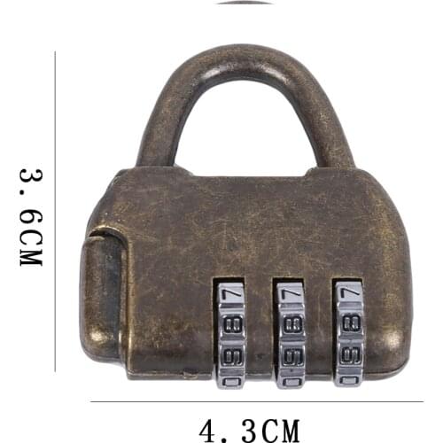 Vintage Small Password Locks Antique Chinese Old Style Jewelry Chest Box Code Zinc Alloy Password Lock Padlock