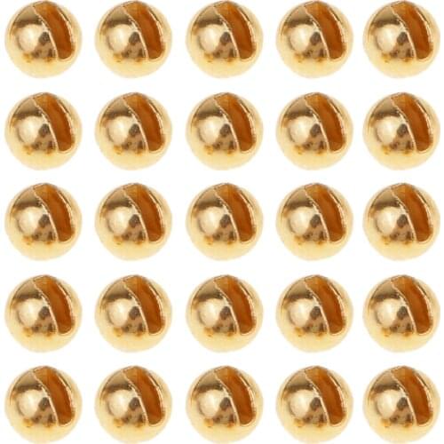 25pcs Fly Tying Slotted Tungsten Beads Jig Hooks Fly Tying Materials Heavy Deep Nymphs Head Beads 5 Sizes Fishing Accessories