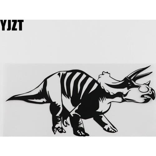 YJZT 17.6CMX8.9CM Ferocious Jurassic Dinosaurs Vinyl High Quality Car Sticker Black/Silver 8A-0078
